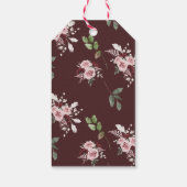 Elegant Burgundy Blush Pink Rose Wedding Vielen Da Geschenkanhänger (Rückseite)