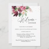 Elegant Burgundy Blush Pink Welcome Dinner Einladung (Vorderseite)