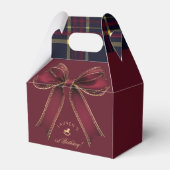 Elegant Burgundy Bow Luxury Onederful Birthday Geschenkschachtel (Vorderseite)