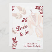 Elegant Burgundy Bridal Shower Invite Einladung (Vorne/Hinten)