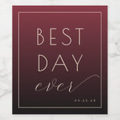 Elegant Burgundy Celebration Wine Label Weinetikett (Einzelnes Label)