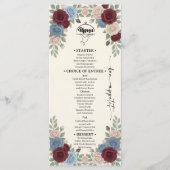 Elegant Burgundy Chic Wedding Menu Menükarte (Vorderseite)