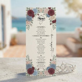 Elegant Burgundy Chic Wedding Menu Menükarte