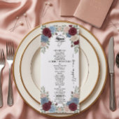 Elegant Burgundy Chic Wedding Menu Menükarte