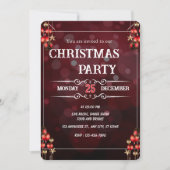 Elegant Burgundy Christmas Party Invitation Card Einladung (Vorderseite)