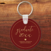 Elegant Burgundy Class of 2024 Graduate Abschluss Schlüsselanhänger (Vorderseite)