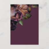 Elegant Burgundy Classic Moody Floral Wedding Begleitkarte (Rückseite)