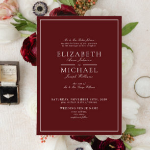 Elegant Burgundy Classic Script Einladung zur Hoch