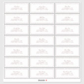 Elegant Burgundy Classic Script Guest Address Aufkleber (Blatt)