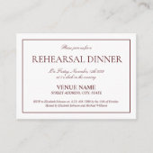 Elegant Burgundy Classic Script-Probe Begleitkarte (Vorderseite)