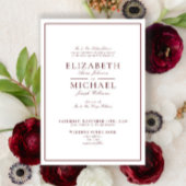 Elegant Burgundy Classic Script Wedding Einladung