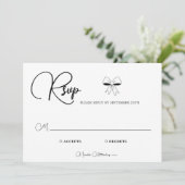 Elegant Burgundy Cream Ivory Bow Wedding RSVP Card (Stehend Vorderseite)