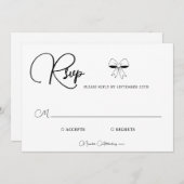 Elegant Burgundy Cream Ivory Bow Wedding RSVP Card (Vorne/Hinten)