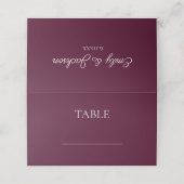 Elegant Burgundy Cream Wedding Platzkarte (Außenseite Aufgefaltet)