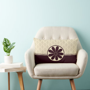 Elegant Burgundy Damask American MoJo Pillow Lendenkissen