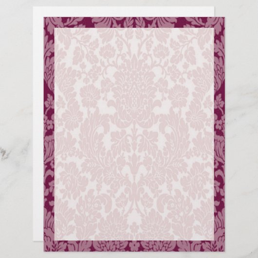 Elegant Burgundy Damask Border Classic (Vorne/Hinten)