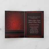 Elegant burgundy damask vintage Wedding Einladung (Innenseite)