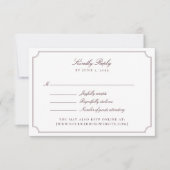 Elegant Burgundy Double Frame Wedding RSVP Card Karte (Vorderseite)