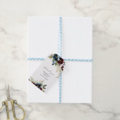 Elegant Burgundy Floral Blooms & Greenery wedding Geschenkanhänger (Mit Garn)