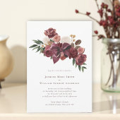 Elegant Burgundy Floral Botanical Wedding Invite Einladung