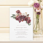 Elegant Burgundy Floral Botanical Wedding Invite Einladung