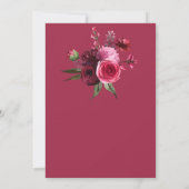 Elegant Burgundy Floral Bouquet Wedding Einladung (Rückseite)