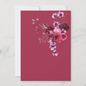 Elegant Burgundy Floral Bouquet Wedding Einladung (Rückseite)