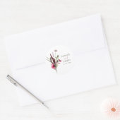 Elegant Burgundy Floral Bouquet Wedding Runder Aufkleber (Umschlag)