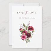 Elegant Burgundy Floral Bouquet Wedding Save The Date (Vorderseite)