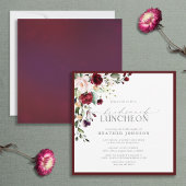 Elegant Burgundy Floral Bridal Luncheon Einladung