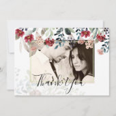 Elegant Burgundy Floral Foto Collage Vielen Dank (Vorderseite)