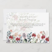 Elegant Burgundy Floral Foto Collage Vielen Dank (Rückseite)