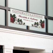 Elegant Burgundy Floral - Hanging Wedding Banner (Äußeres Gebäude)