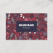 Elegant Burgundy Floral | Modern und Beruflich Visitenkarte (Vorderseite)