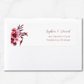 Elegant Burgundy Floral Wedding Address Labels
