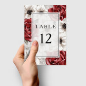 Elegant Burgundy Floral Wedding Tischnummer