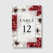 Elegant Burgundy Floral Wedding Tischnummer