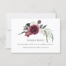 Elegant Burgundy Floral Wedding Website