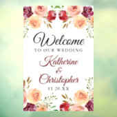 Elegant Burgundy Floral Willkommen bei unserer Hoc Fensteraufkleber (Blatt 3)