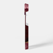 Elegant Burgundy Gold Agate Geode Monogram iPhone Hülle (Linke Seite)