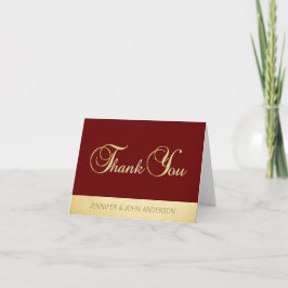 Elegant Burgundy Gold Foil Wedding Vielen Dank Dankeskarte