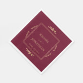 Elegant Burgundy Gold Formal Wedding Paper Napkin Serviette (Ecke)