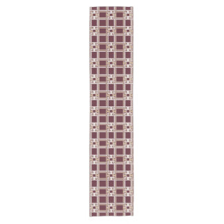 Elegant Burgundy Gold Greek Key Pattern Kurzer Tischläufer