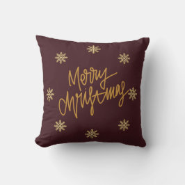 Elegant Burgundy & Gold Merry Christmas Home Décor Kissen