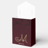 Elegant Burgundy Gold White Wedding Monogram Geschenkschachtel (Geöffnet)