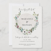 Elegant Burgundy Greenery Thin Script Wedding (Vorderseite)