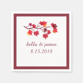 Elegant Burgundy Herbstblätter Papier Napkins Serviette