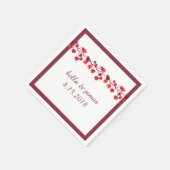 Elegant Burgundy Hochzeit im Herbst Paper Napkins Serviette (Ecke)