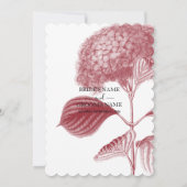Elegant Burgundy Hydrangea Hochzeitseinladungen Einladung (Rückseite)