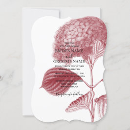 Elegant Burgundy Hydrangea Hochzeitseinladungen Einladung